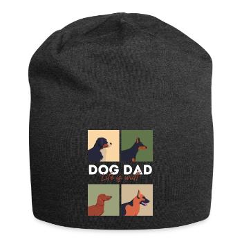 Dog Dad Life is Woof - Jersey Beanie - charcoal grey - Front