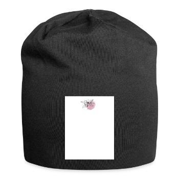 Pastell Blumen Design - Jersey-Beanie - Schwarz - Vorne