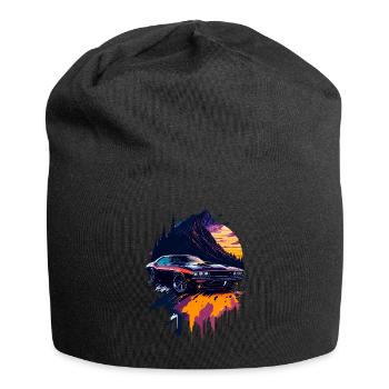 Klassischer Sportwagen - Jersey-Beanie - Schwarz - Vorne