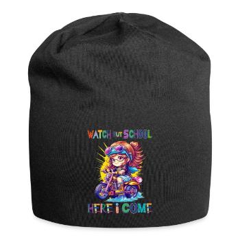 Watch out school - here I come / Steampunk girl - Jersey Beanie - black - Front