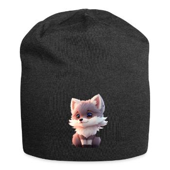 Niedliches winziges hyperrealistisches Anime Wolf T-Shirt, Haustier - Jersey-Beanie - Anthrazit - Vorne