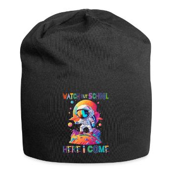 Watch out school - here I come / Astronaut boy - Jersey Beanie - black - Front