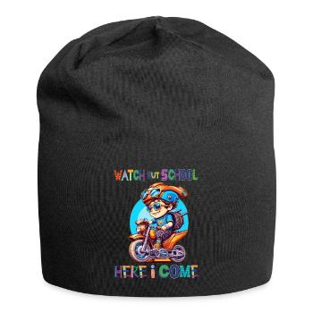 Watch out school - here I come / Steampunk boy - Jersey Beanie - black - Front