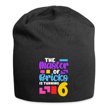 The master of bricks is turning 6 - Jersey-Beanie - Schwarz - Vorne