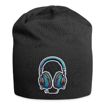 Headphones - Music - Jersey-Beanie - Schwarz - Vorne