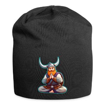 Niedlicher Wikinger macht Yoga - Jersey-Beanie - Schwarz - Vorne