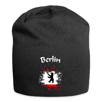 Berlin, Berliner Bär - Jersey-Beanie - Schwarz - Vorne