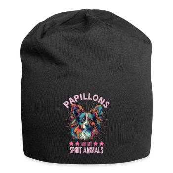 Papillon Hund Liebhaber Bunter Zwergspaniel - Jersey-Beanie - Schwarz - Vorne