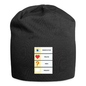 Gewaltfreie Kommunikation (Englisch) - Jersey-Beanie - Schwarz - Vorne