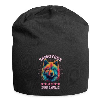 Samoyed Lovers Colorful Samoyed - Jersey Beanie - black - Front