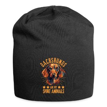 Dackel Liebhaber Geometrie Dackel Kunst - Jersey-Beanie - Schwarz - Vorne