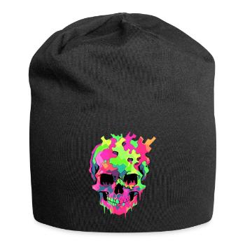 Cute Punk Skull / Kawaii Punk Skull - Jersey Beanie - black - Front
