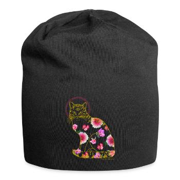 Vintage Cat- Vintage Katze - Jersey-Beanie - Schwarz - Vorne