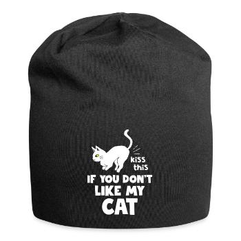 Amoureux des chats Embrasse ça si tu ne le fais pas mon chat - Bonnet en jersey - noir - Devant