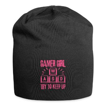 Gamer Girl essaie de suivre - Bonnet en jersey - noir - Devant