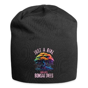Bunter Bonsai Baum - Jersey-Beanie - Schwarz - Vorne