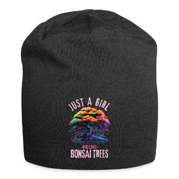 Bunter Bonsai Baum - Jersey-Beanie - Anthrazit - Vorne