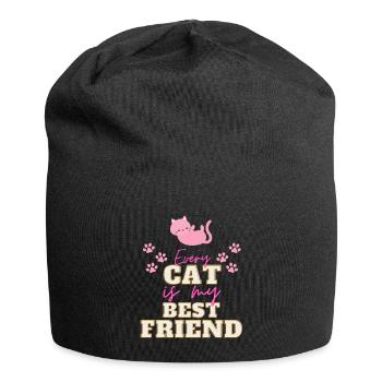 Katzen Katzenfreund shirt - Jersey-Beanie - Schwarz - Vorne
