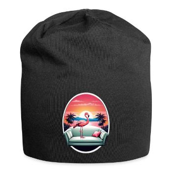 Flamingo Sofa - Jersey-Beanie - Schwarz - Vorne
