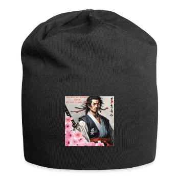 Japanese Samurai Warrior Church Blossoms - Jersey Beanie - black - Front