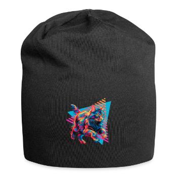 Maine Coon Style des années 80 - Bonnet en jersey - noir - Devant