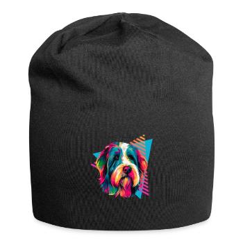 Bearded Collie 80s Style - Jersey Beanie - black - Front