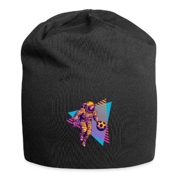 Fußball Astronaut 80er 90er - Jersey-Beanie - Schwarz - Vorne
