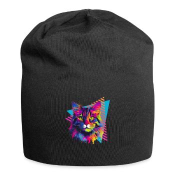 Maine Coon Style des années 80 - Bonnet en jersey - noir - Devant