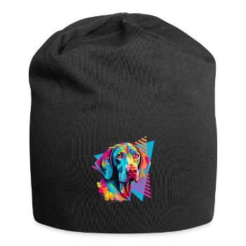 Style Weimaraner des années 80 - Bonnet en jersey - noir - Devant