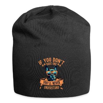 Boston Terrier with sunglasses - Jersey Beanie - black - Front