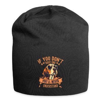 Beagle mit sonnenbrille - Jersey-Beanie - Schwarz - Vorne