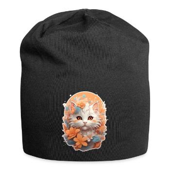 Kätzchen im Wunderland - Jersey-Beanie - Schwarz - Vorne