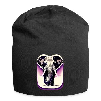 Elephant's Eternal Wisdom - Jersey Beanie - black - Front