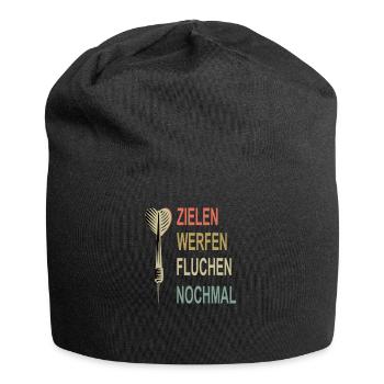 Zielen Werfen Fluchen Nochmal Dart - Jersey-Beanie - Schwarz - Vorne