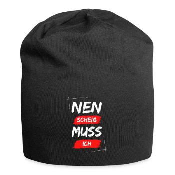 Nen scheiß muss ich - Jersey-Beanie - Schwarz - Vorne