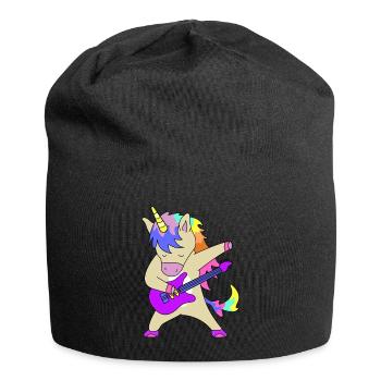 Licorne avec guitare | photos drôles, concert - Bonnet en jersey - noir - Devant