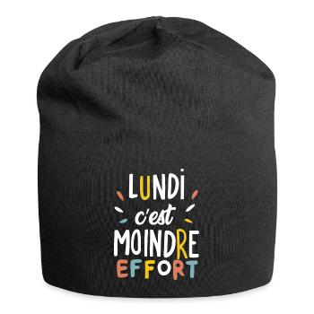 Lundi c'est moindre effort - Bonnet en jersey - noir - Devant