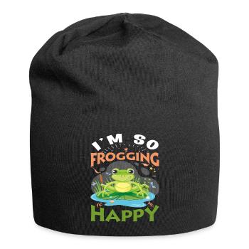 I´m so Frogging Happy - Jersey-Beanie - Schwarz - Vorne