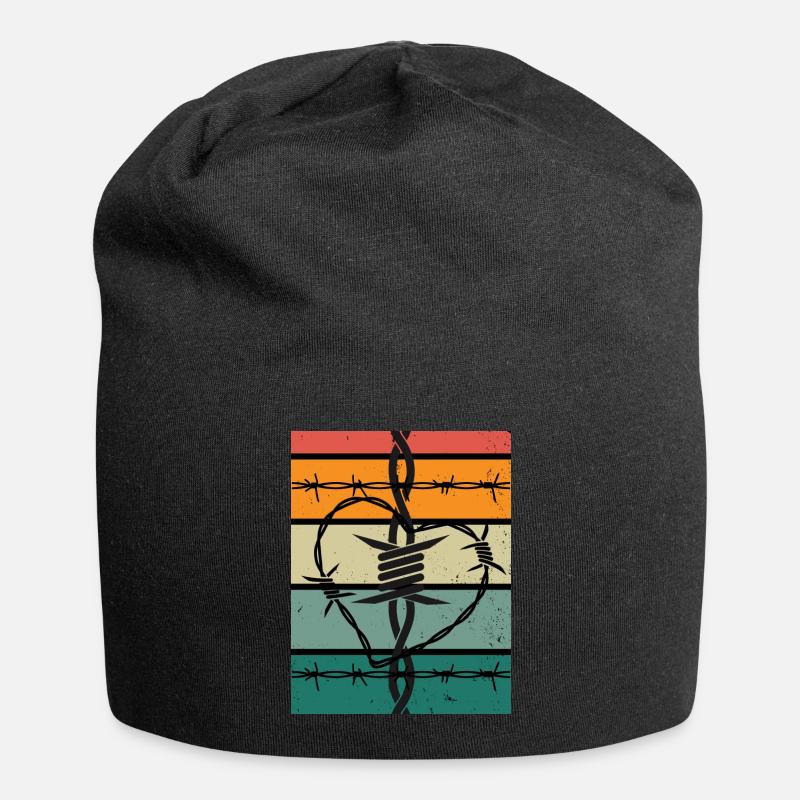 Stcheldrahtherz - Jersey-Beanie - Schwarz