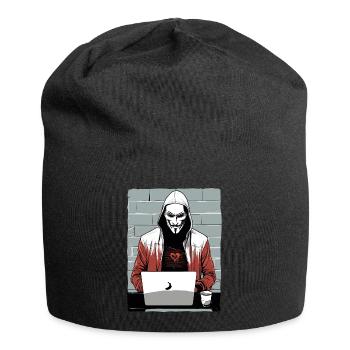 Anonymous Hacker - Jersey-Beanie - Schwarz - Vorne