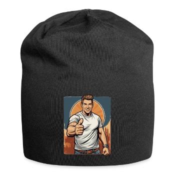 Daumen hoch alles bestens - Jersey-Beanie - Schwarz - Vorne