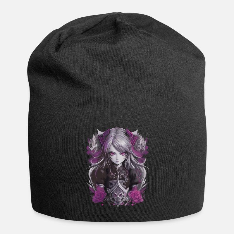 Gothic Anime Mädchen - Jersey-Beanie - Schwarz