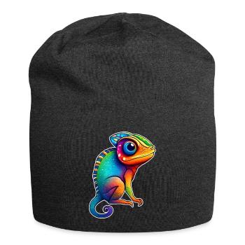 Cute little chameleon - Jersey Beanie - charcoal grey - Front