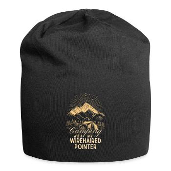 Deutsch Drahthaar Camping Wirehaired Pointer - Jersey-Beanie - Schwarz - Vorne