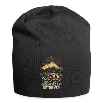 Chesapeake Bay Retriever Camping Zelten Wandern - Jersey-Beanie - Schwarz - Vorne