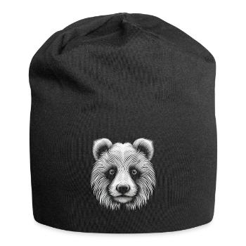 Enchanting Op Art Panda Portrait Canvas - Jersey Beanie - black - Front