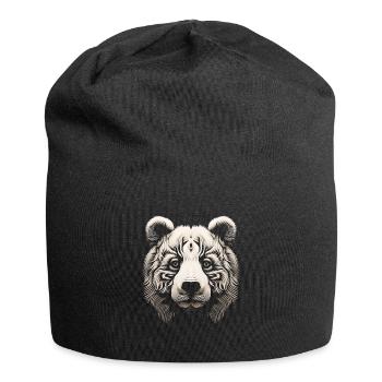 Abstract Op Art Bear Canvas - A Modern Wilderness - Jersey Beanie - black - Front