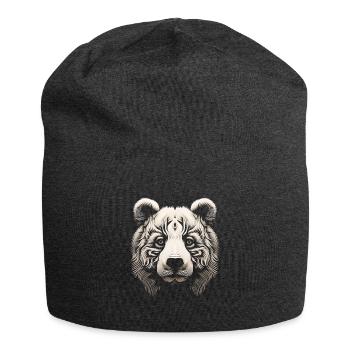 Toile abstraite d’ours Op Art - une nature sauvage moderne - Bonnet en jersey - charbon - Devant