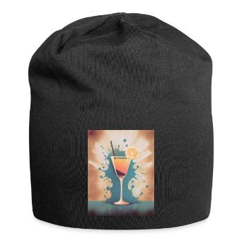Das gute Leben Happy Hour Cocktail - Jersey-Beanie - Schwarz - Vorne