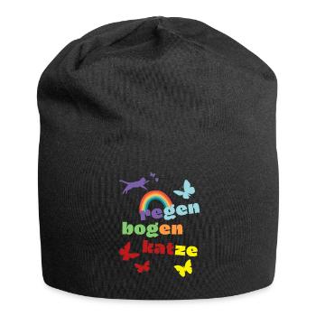 Regenbogenkatze - Trauershirt - Verlust - Jersey-Beanie - Schwarz - Vorne